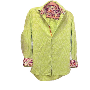 🌷 Bertigo🌷 100% Cotton Lime Green & White Lace Look With Floral Print Shirt